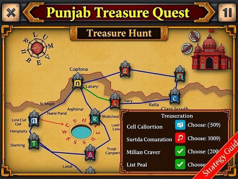Punjab Treasure Quest map and navigation interface